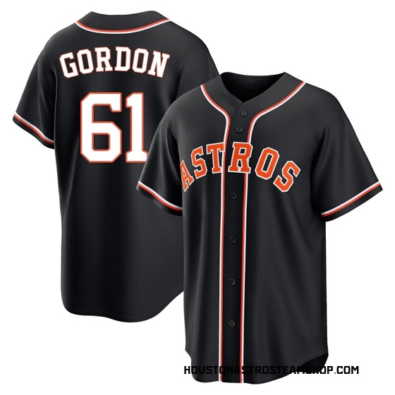 Youth Replica Houston Astros Colton Gordon Fashion Out Jersey - Black