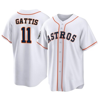 Youth Replica Houston Astros Evan Gattis 2022 World Series Home Jersey - White