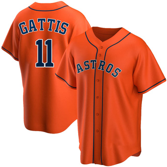 Youth Replica Houston Astros Evan Gattis Alternate Jersey - Orange