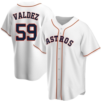 Youth Replica Houston Astros Framber Valdez Home Jersey - White