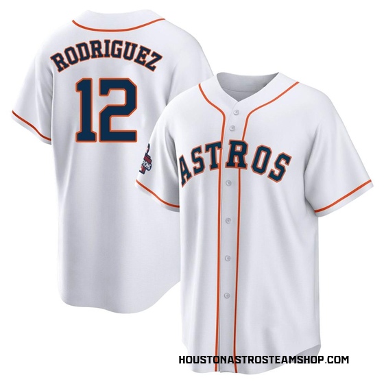 Youth Replica Houston Astros Ivan Rodriguez 2022 World Series Champions Home Jersey - White