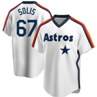 Youth Replica Houston Astros Jairo Solis Home Cooperstown Collection Team Jersey - White