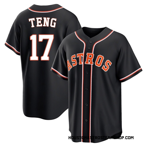 Youth Replica Houston Astros Kai-Wei Teng Fashion Out Jersey - Black