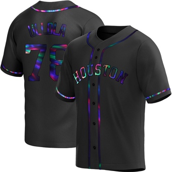 Youth Replica Houston Astros Miguel Ullola Alternate Jersey - Black Holographic