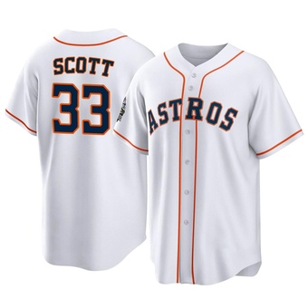 Youth Replica Houston Astros Mike Scott 2022 World Series Home Jersey - White