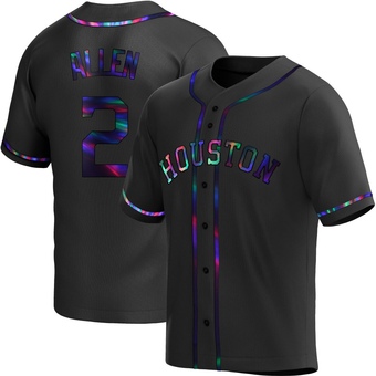 Youth Replica Houston Astros Nick Allen Alternate Jersey - Black Holographic
