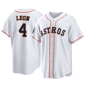 Youth Replica Houston Astros Pedro Leon 2022 World Series Home Jersey - White