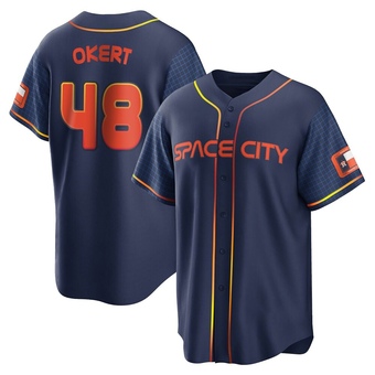 Youth Replica Houston Astros Steven Okert 2022 City Connect Jersey - Navy