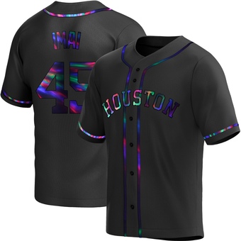Youth Replica Houston Astros Tatsuya Imai Alternate Jersey - Black Holographic
