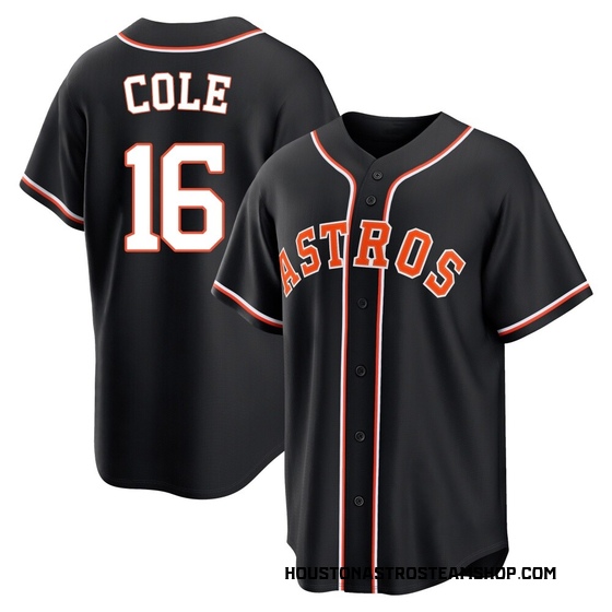 Youth Replica Houston Astros Zach Cole Fashion Out Jersey - Black